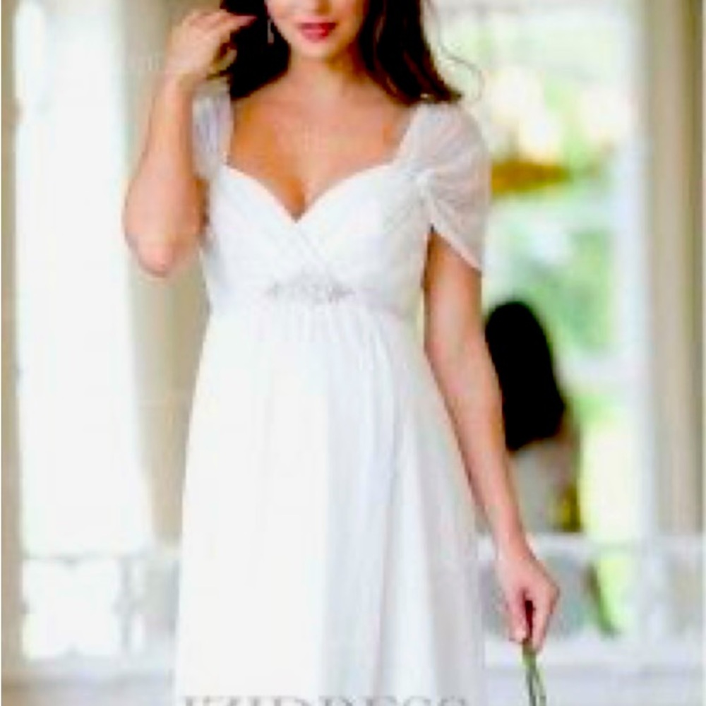 Izidress Plus Size white wedding dress with cap sleeves 20-22W new with tags